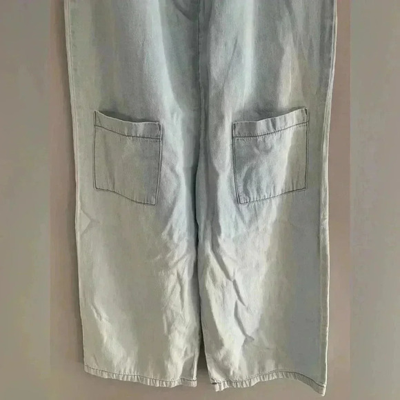 Zara Girls Denim Short Sleeve Wide Cropped Leg Jumpsuit Size 11/12 - Picture 5 of 10